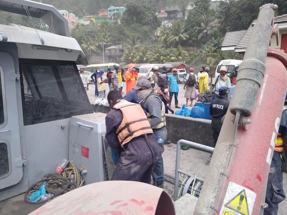 The Windward Island of Saint Vincent experiencing heavy ash and loud eruptions from La Soufrière