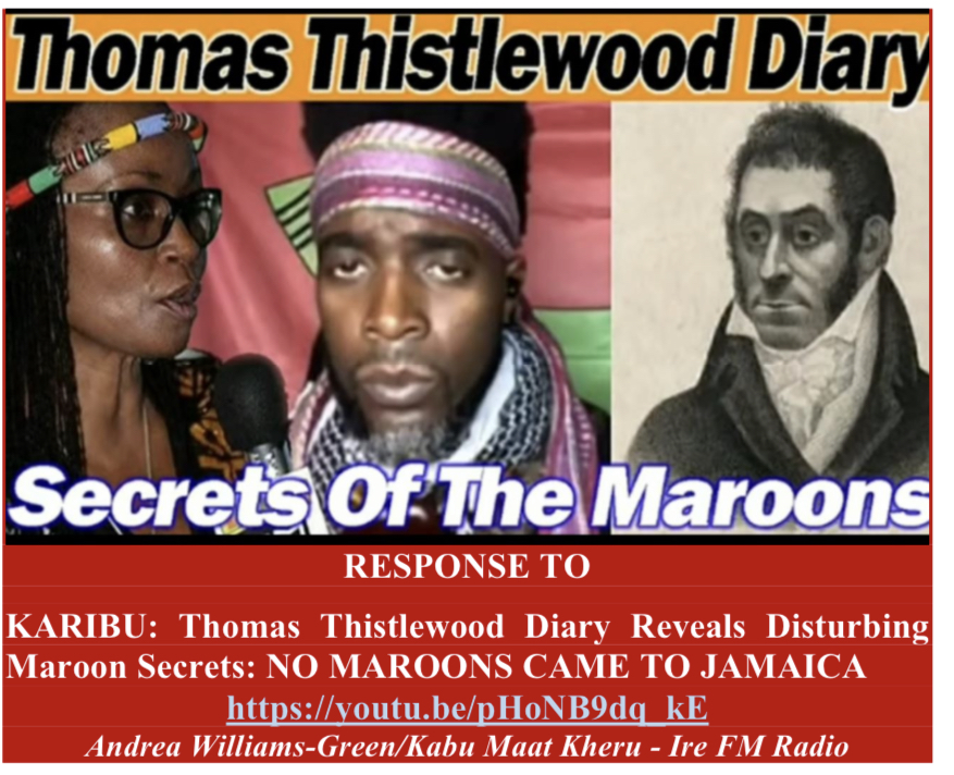 Kabu, the audacity of your ignorance of wanting to “Burn the Pacified 1738 Maroon Treaty” is disrespectful behavior that is shameful, abominable and a blatant dishonor to our noble courageous ancestors.